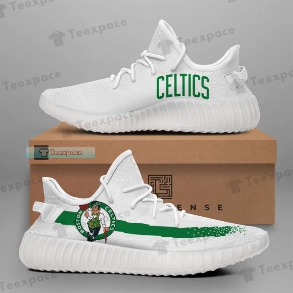 Boston Celtics Logo Letter Yeezy Shoes Gifts For Celtics Fans