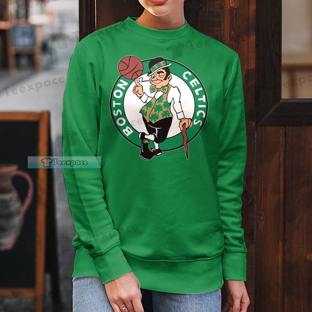Boston Celtics Mascot Logo Long Sleeve Shirt