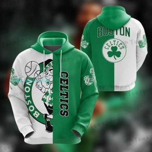 Boston Celtics Mascot Logo Split Hoodie 1