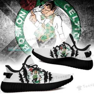 Boston Celtics Scratch Pattern Yeezy Shoes Celtics Gifts for him 1