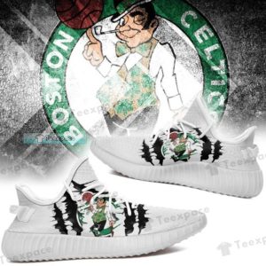 Boston Celtics Scratch Pattern Yeezy Shoes Celtics Gifts for him 2