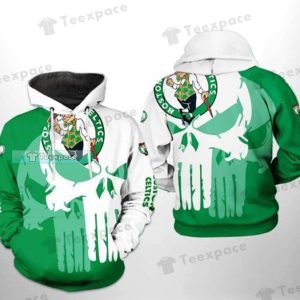 Boston Celtics Skull Mascot Pattern Hoodie