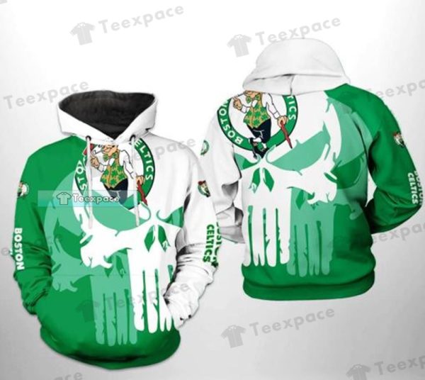Boston Celtics Skull Mascot Pattern Hoodie