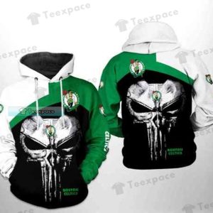 Boston Celtics Skull Punisher Hoodie Celtics Gifts For Him