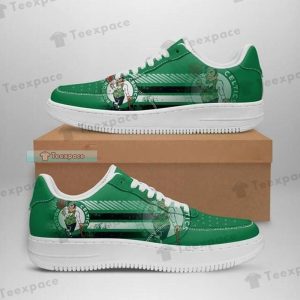 Boston Celtics Stripes Pattern Air Force Shoes 1