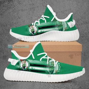 Boston Celtics Stripes Pattern Yeezy Shoes Celtics Gifts 1