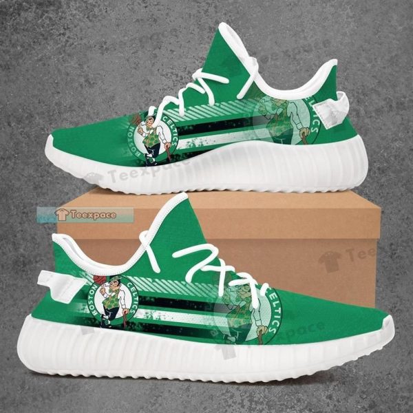 Boston Celtics Stripes Pattern Yeezy Shoes Celtics Gifts