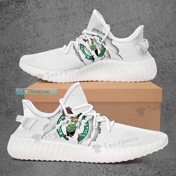 Boston Celtics Tearing Logo Yeezy Shoes Celtics Gifts