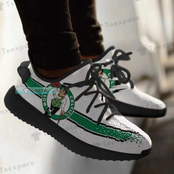 Boston Celtics White Green Scratch Yeezy Shoes