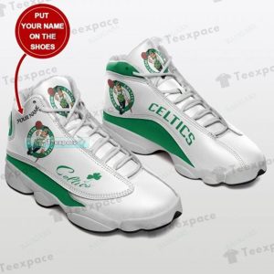 Custom Name Boston Celtics Green White Air Jordan 13 1