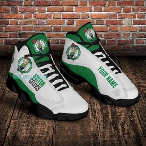 Custom Name Boston Celtics Logo Letter Air Jordan 13 1
