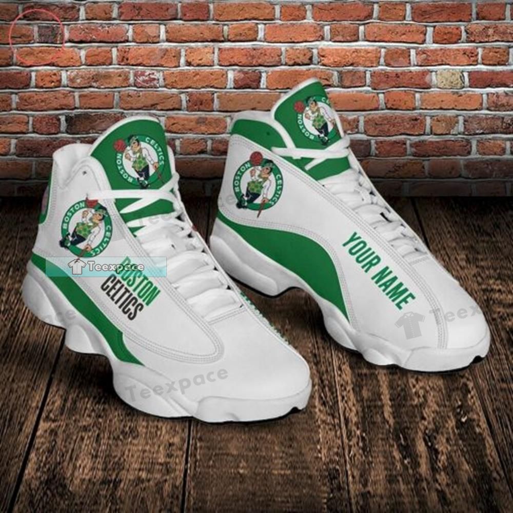 Custom Name Boston Celtics Logo Letter Air Jordan 13 2