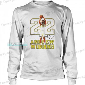 Golden State Warriors 22 Andrew Wiggins Signature Long Sleeve Shirt