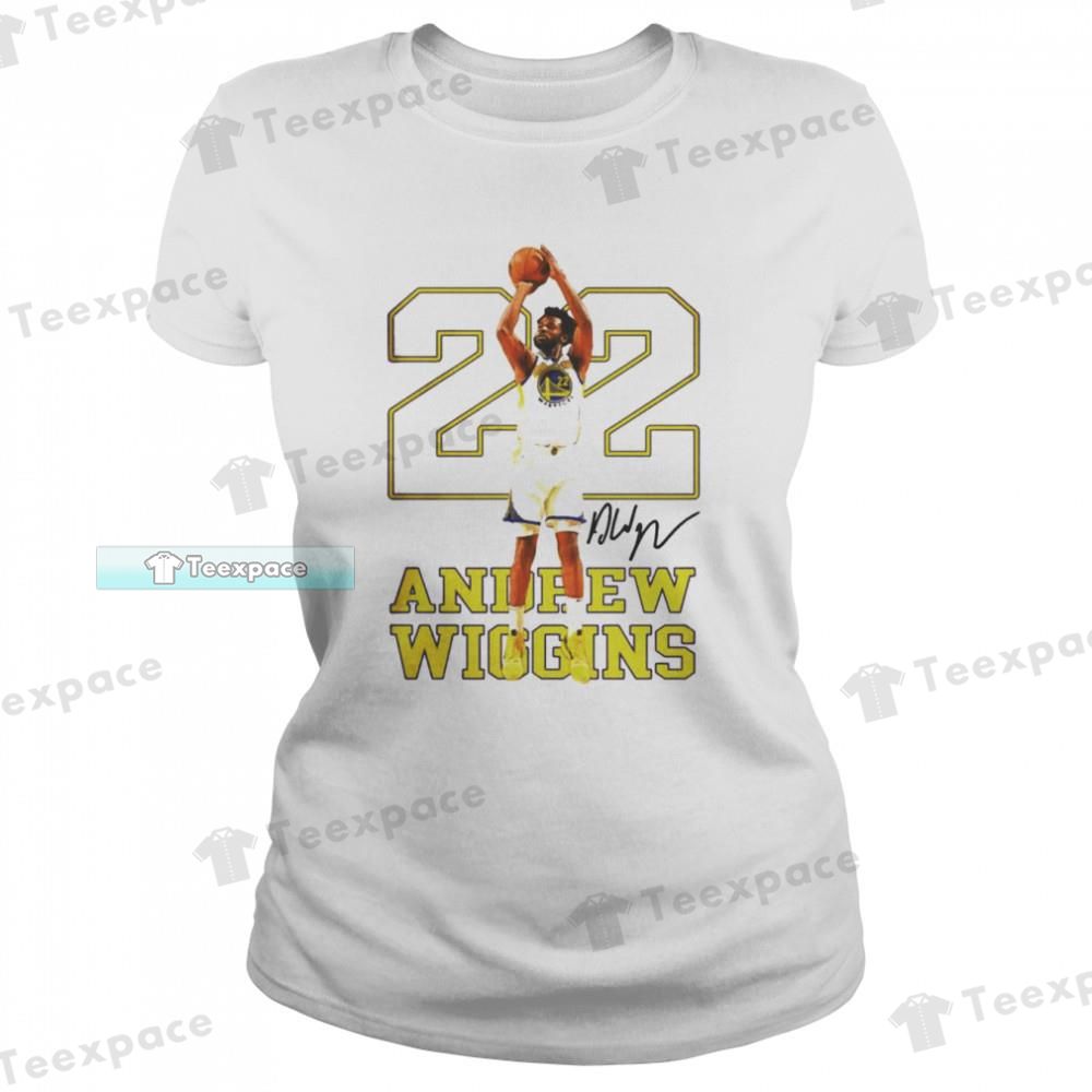 Golden State Warriors 22 Andrew Wiggins Signature T Shirt Womens