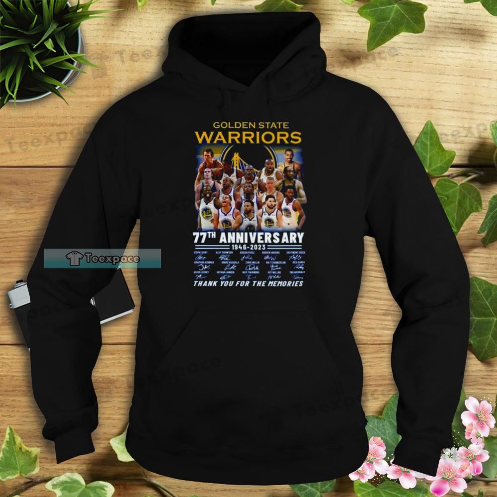 Golden State Warriors 77th Anniversary 1946 – 2023 Signatures Hoodie