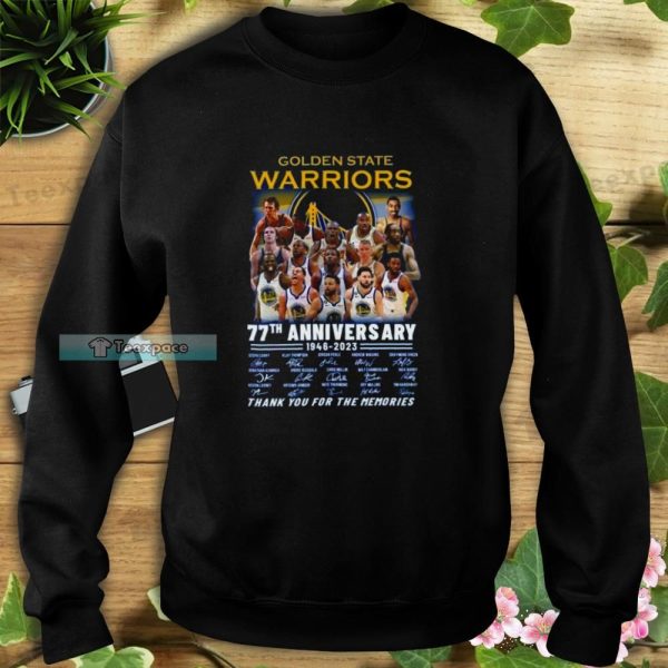Golden State Warriors 77th Anniversary 1946 – 2023 Signatures Shirt