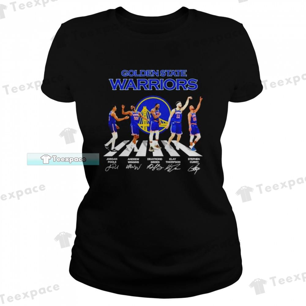 Golden State Warriors Basketball Abbey Road Signatures T Shirt Womens