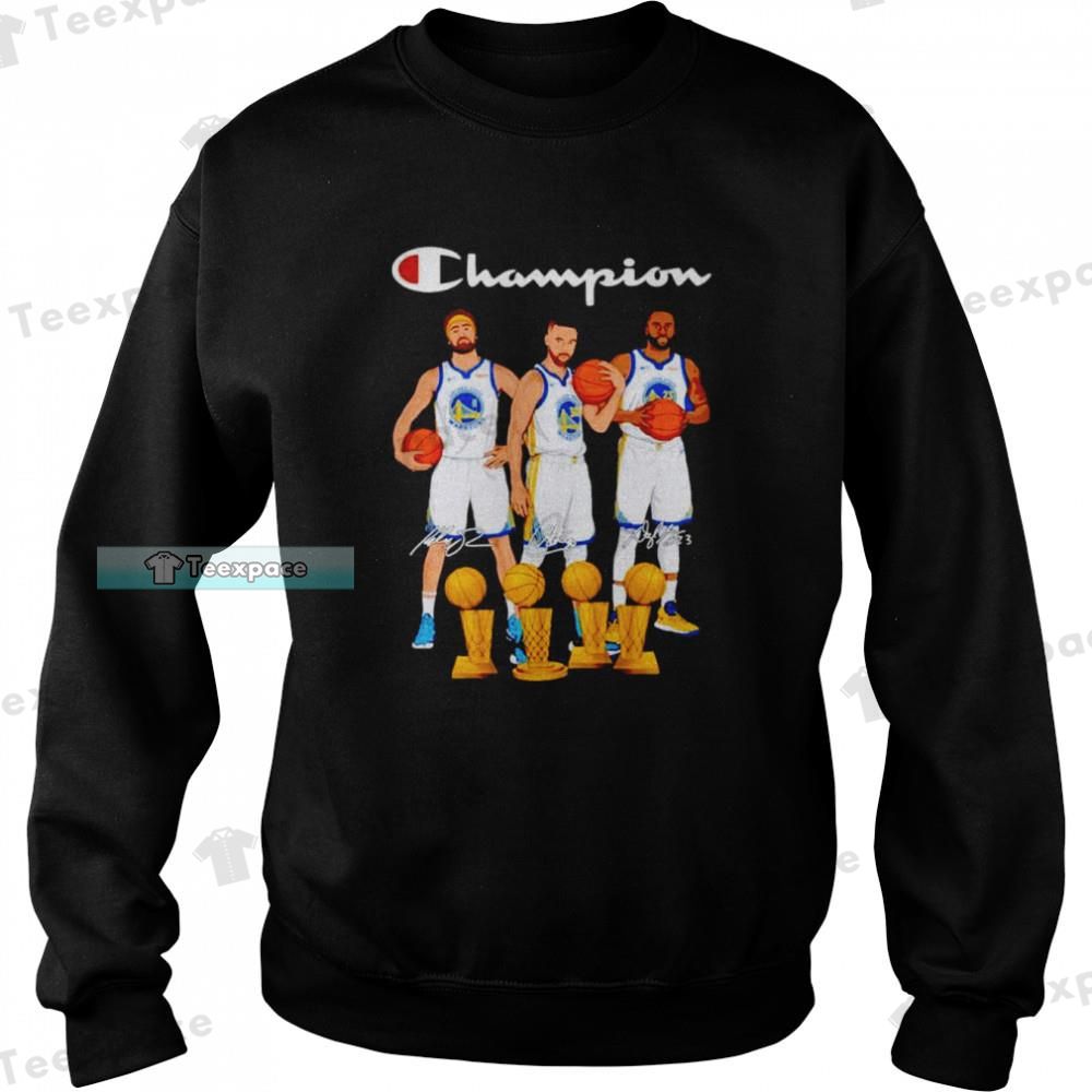 Golden State Warriors Curry Thompson And Green Champions Sweatshirt