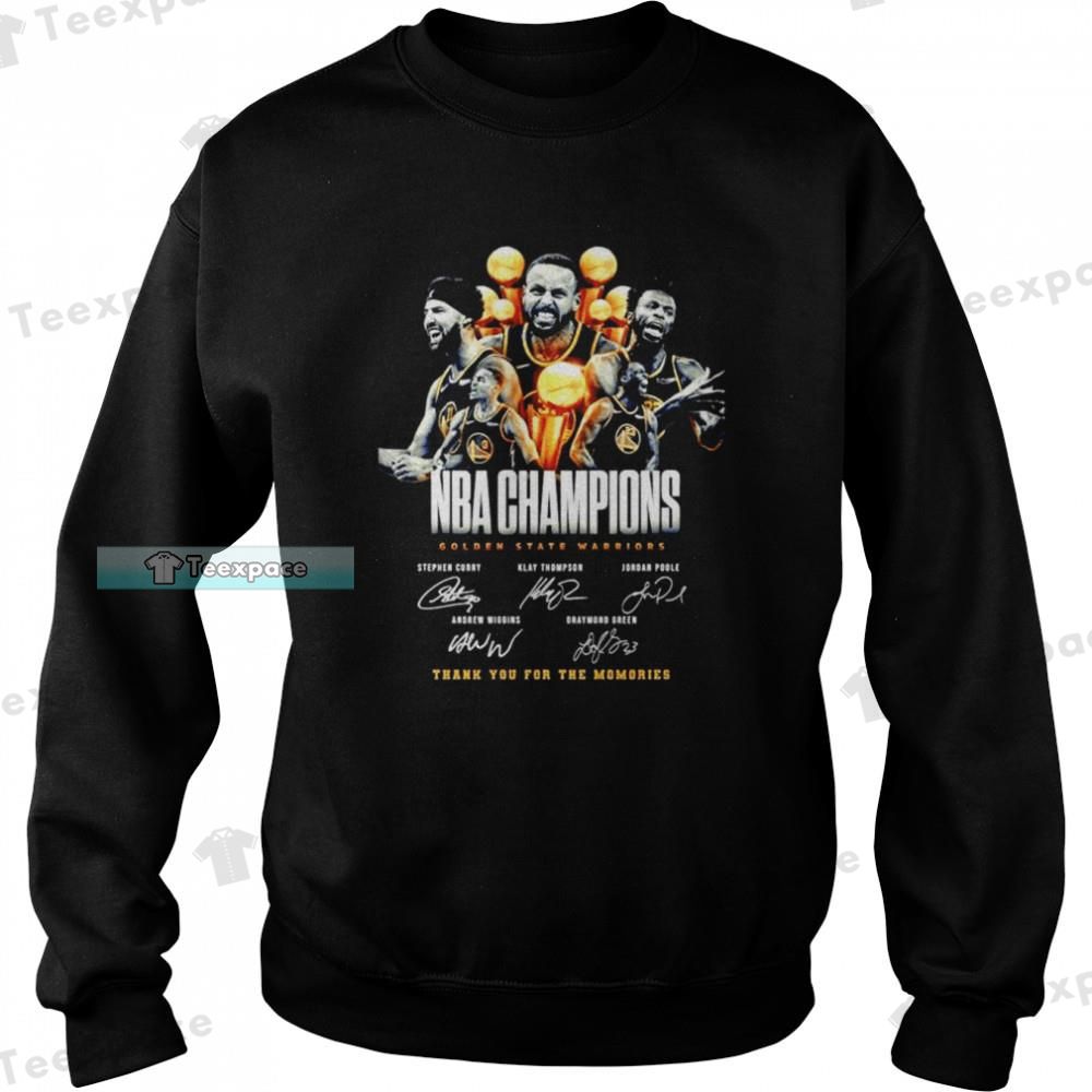 Golden State Warriors Curry Thompson Poole Wiggins And Green Signatures Sweatshirt