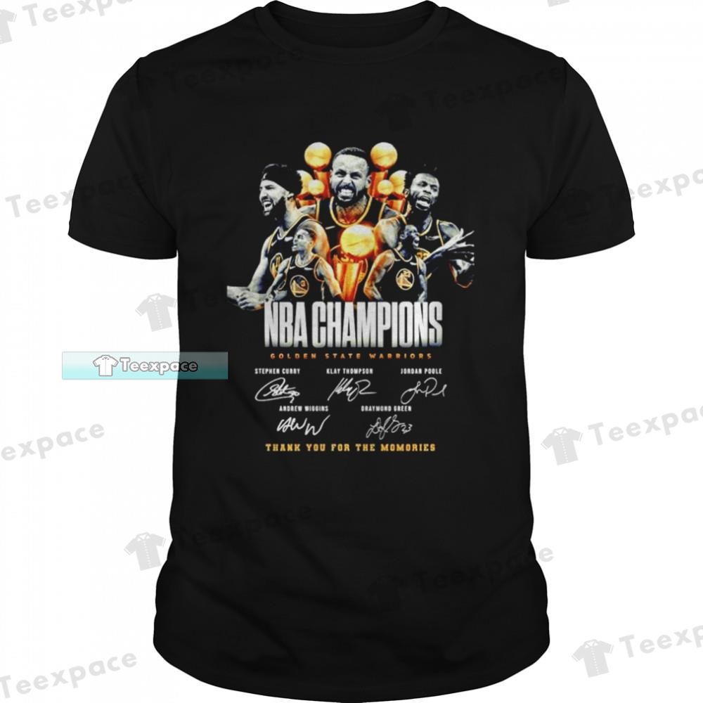 Golden State Warriors Curry Thompson Poole Wiggins And Green Signatures Shirt