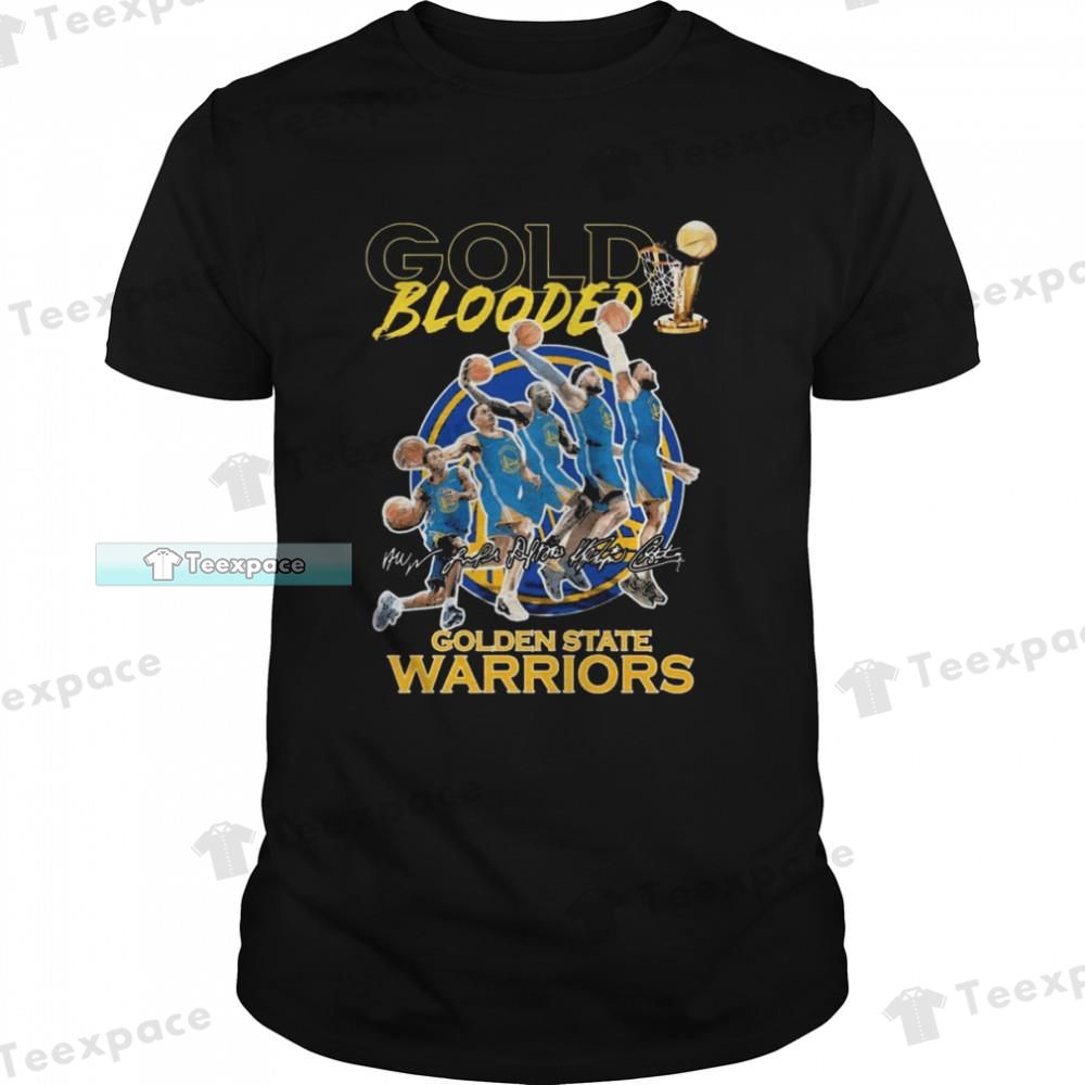 Golden State Warriors Gold Blooded Dunk Signatures Shirt
