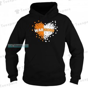 Golden State Warriors In Orange And White Heart Hoodie