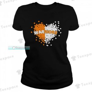 Golden State Warriors In Orange And White Heart T Shirt Womens