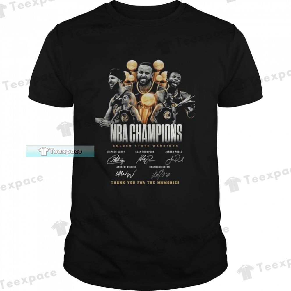 Golden State Warriors NBA Champions Thank You For The Memories Unisex T Shirt