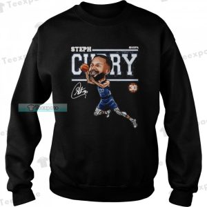 Golden State Warriors Steph Curry Cartoon Signature Sweatshirt
