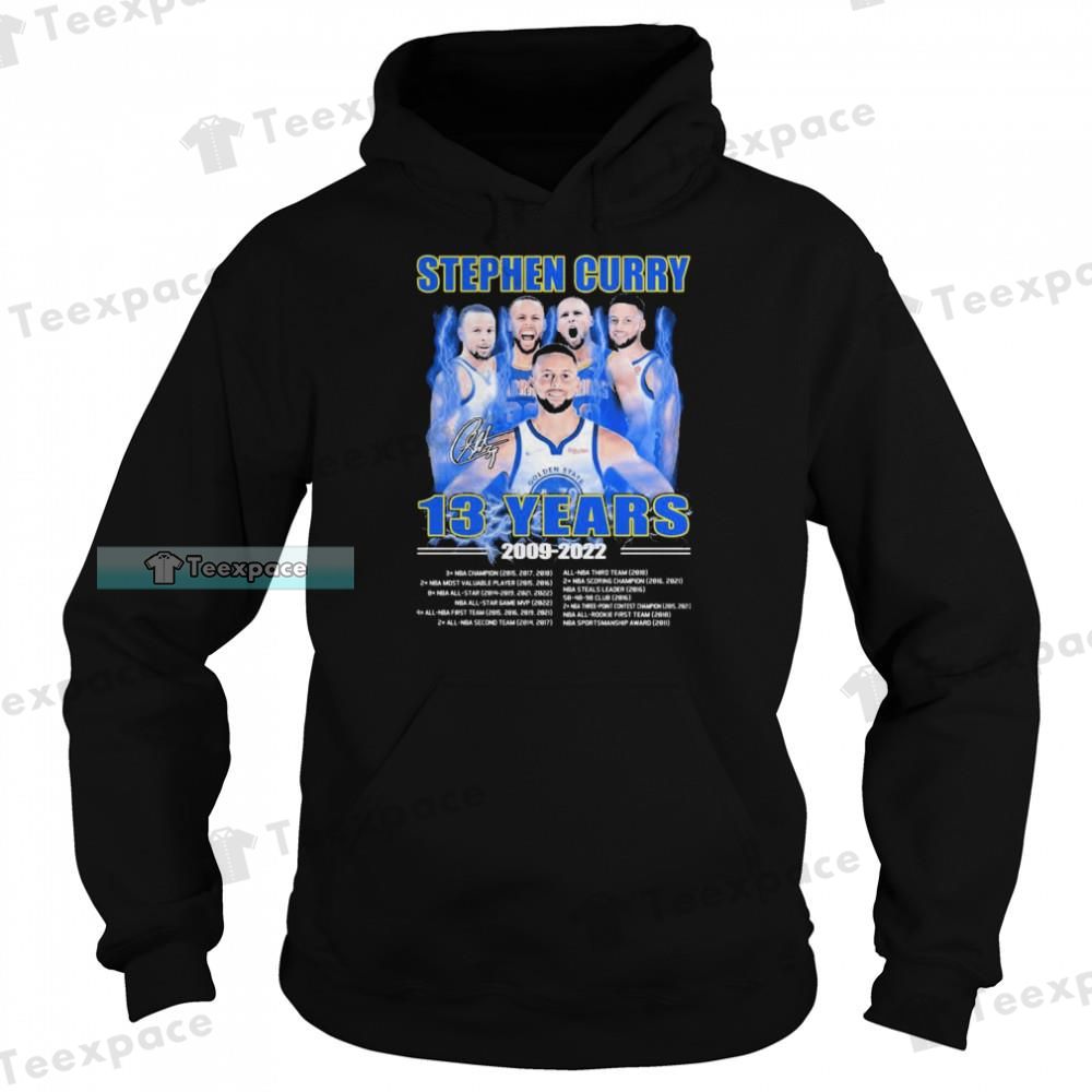 Golden State Warriors Stephen Curry 13 Years 2009 20222 Signatures Hoodie