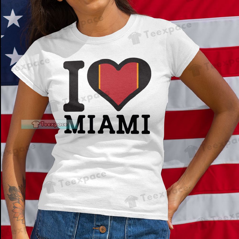 I love Miami Heat T Shirt Womens