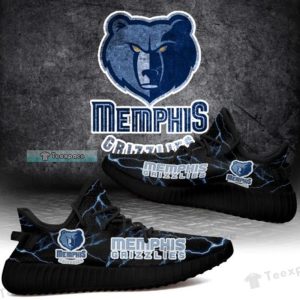 Memphis Grizzlies Blue Black Lightning Yeezy Shoes