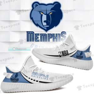Memphis Grizzlies White Blue Yeezy Shoes Grizzlies Gifts