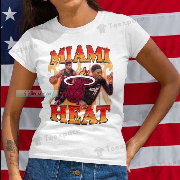 Miami Heat Bam Adebayo on Fire Shirt
