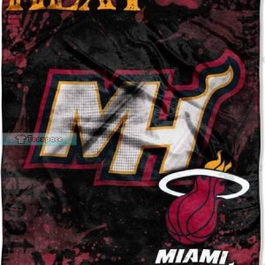 Miami Heat Brush Pattern Sherpa Blanket Gifts for Heat Fans