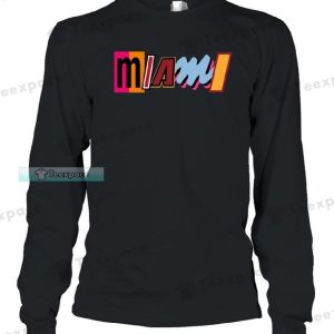 Miami Heat City Edition Letter Colorful Heat Long Sleeve Shirt