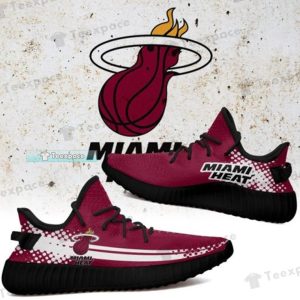 Miami Heat Curved Dot Pattern Yeezy Shoes 1