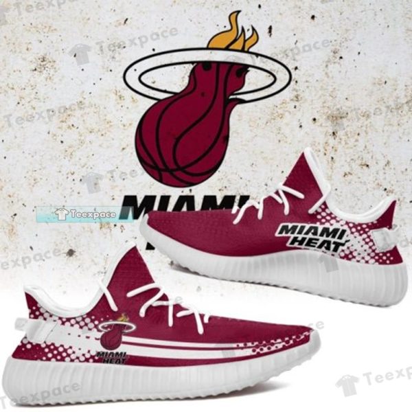 Miami Heat Curved Dot Pattern Yeezy Shoes