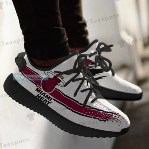 Miami Heat Curved Scratch Logo Yeezy Shoes