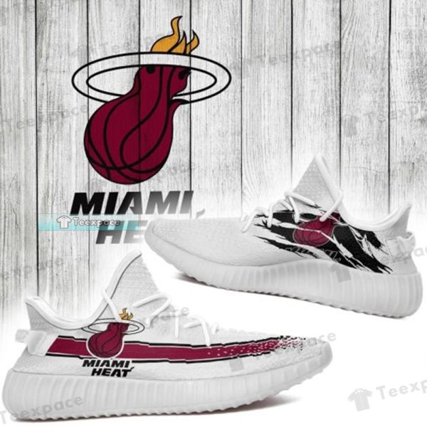 Miami Heat Curved Scratch Logo Yeezy Shoes