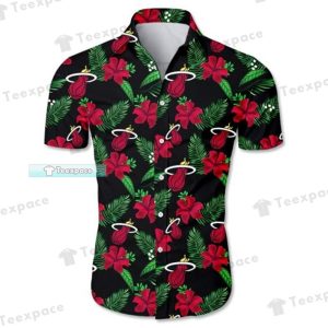 Miami Heat Hibiscus Floral Hawaiian Shirt Heat Gifts 1