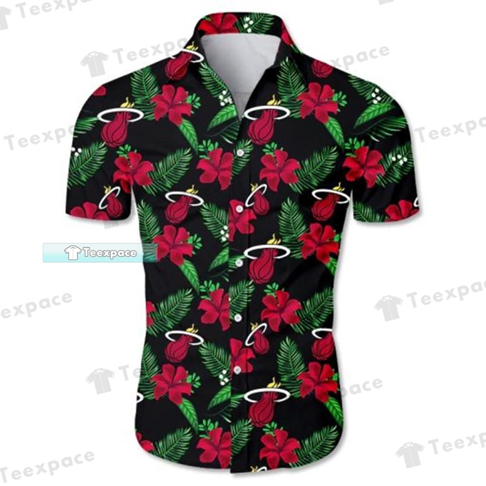 Miami Heat Hibiscus Floral Hawaiian Shirt Heat Gifts