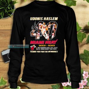 Miami Heat Hot Udonis Haslem Signature Long Sleeve Shirt