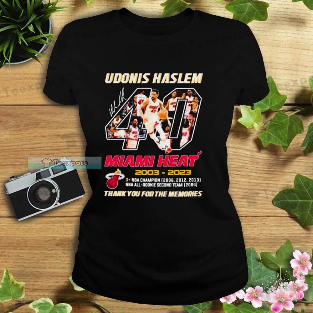 Miami Heat Hot Udonis Haslem Signature T Shirt Womens