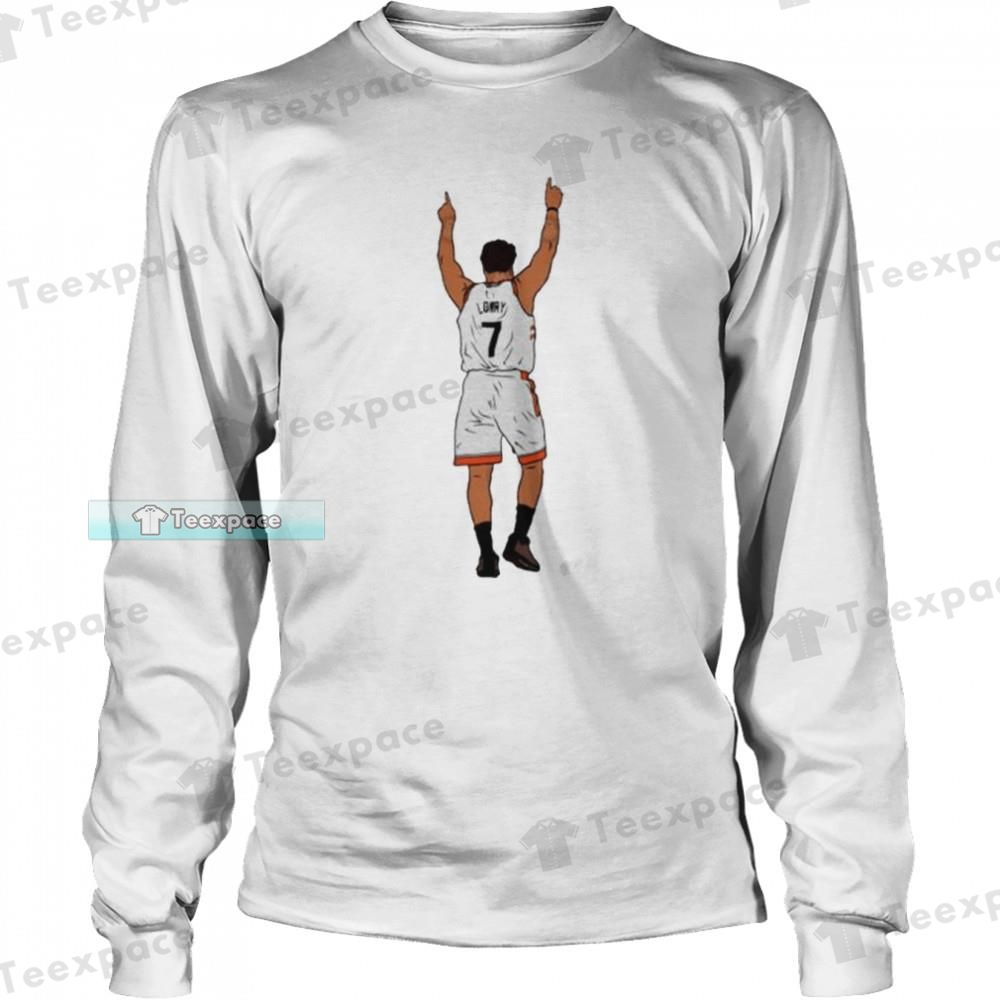 Miami Heat Kyle Lowry Pointing Up Long Sleeve Shirt