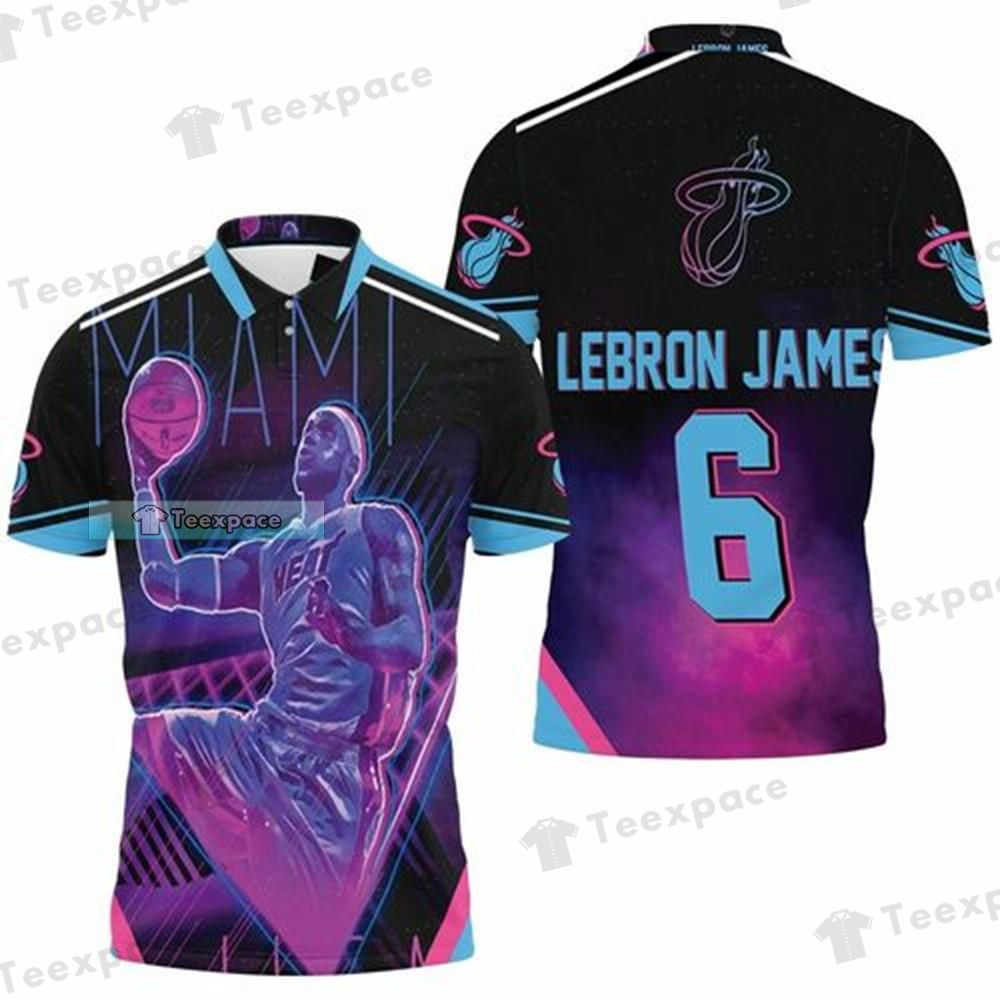 Miami Heat Lebron James Vice Art Polo Shirt 1