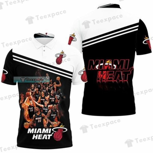 Miami Heat Legends On Flame Logo Polo Shirt