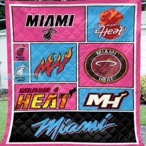 Miami Heat Logo Letter Combined Fuzzy Blanket 1
