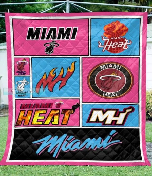 Miami Heat Logo Letter Combined Fuzzy Blanket