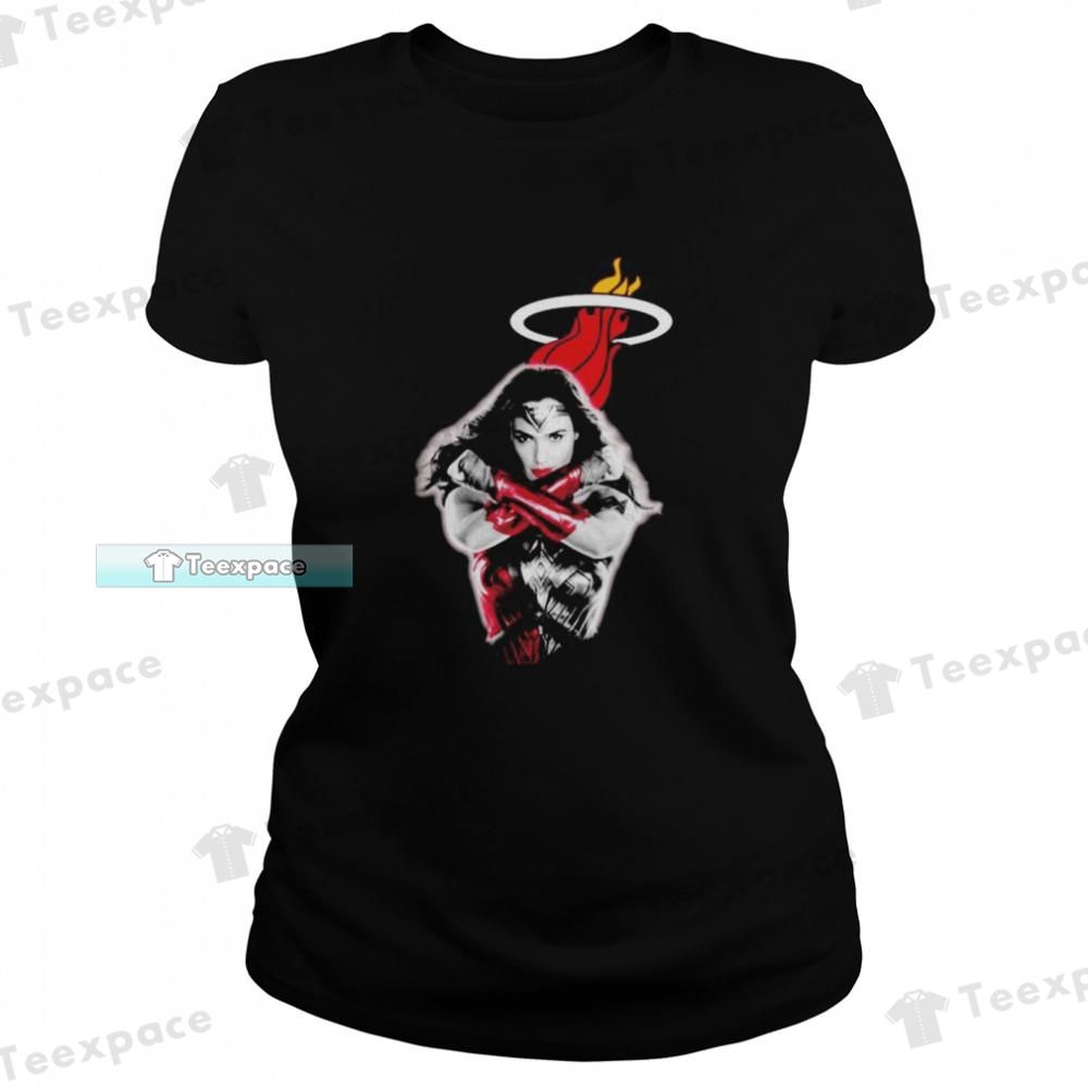 Miami Heat Logo Wonder Woman T Shirt Womens
